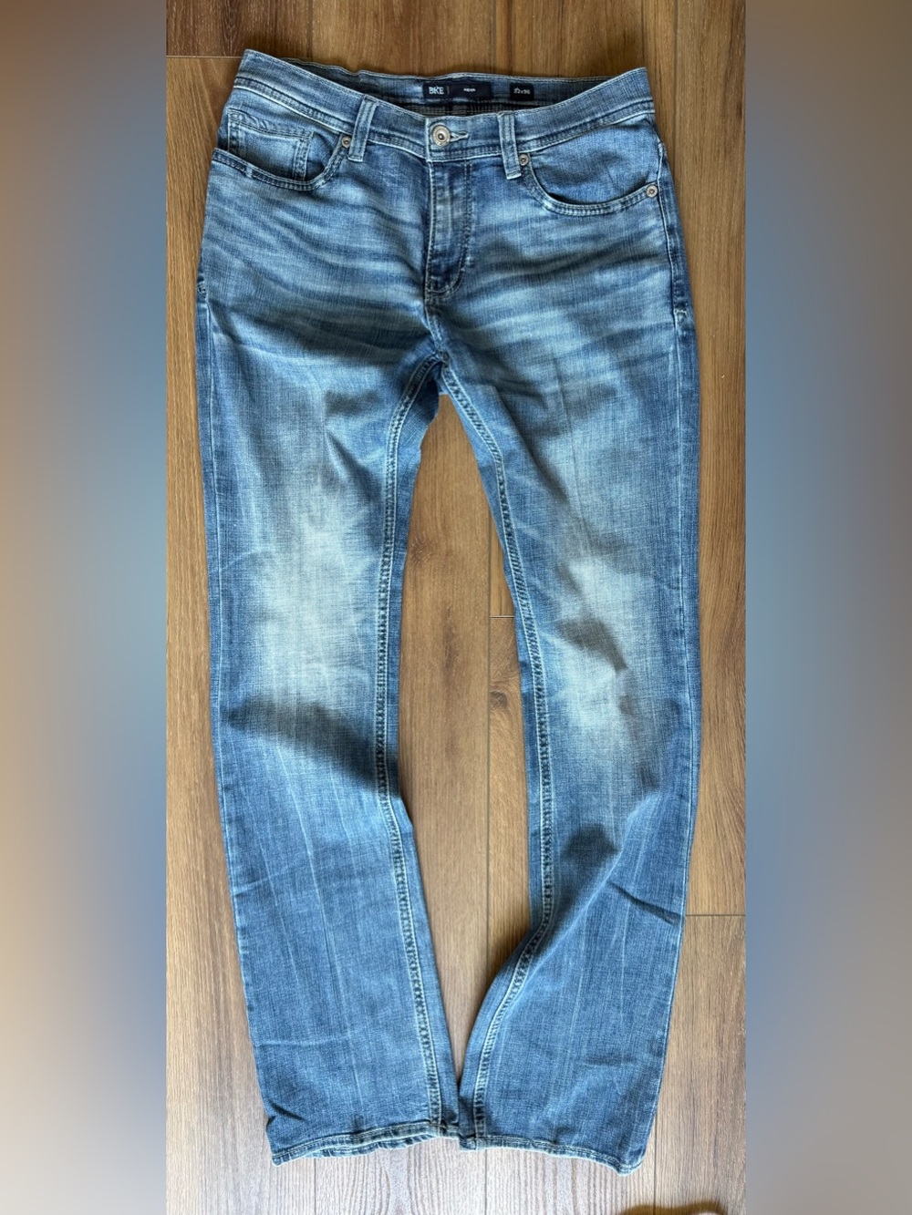 Buckle BKE Aiden Boot Stretch Jeans Mens 32x36 Blue Distressed Straight
